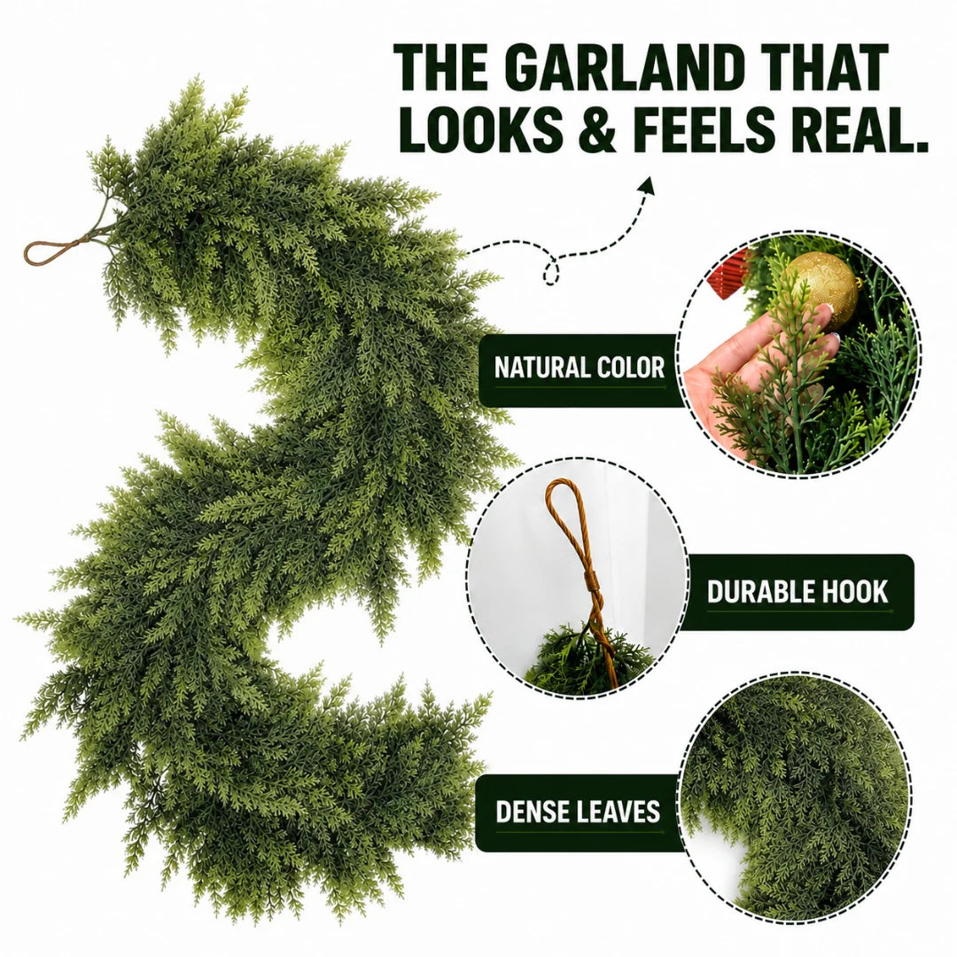 6ft Artificial cedar garland