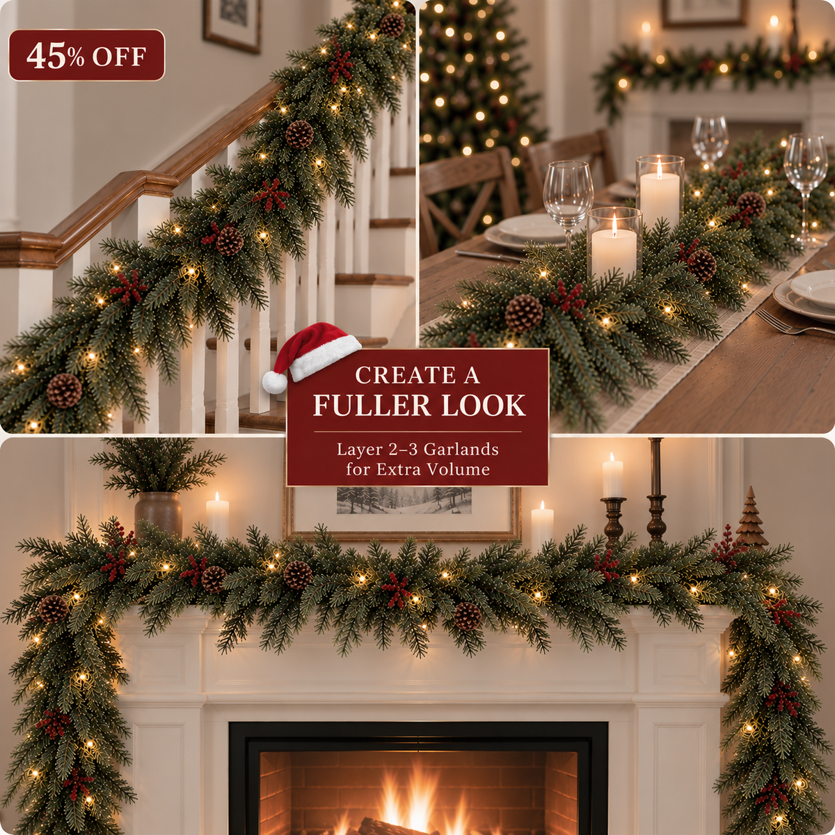6ft Artificial cedar garland